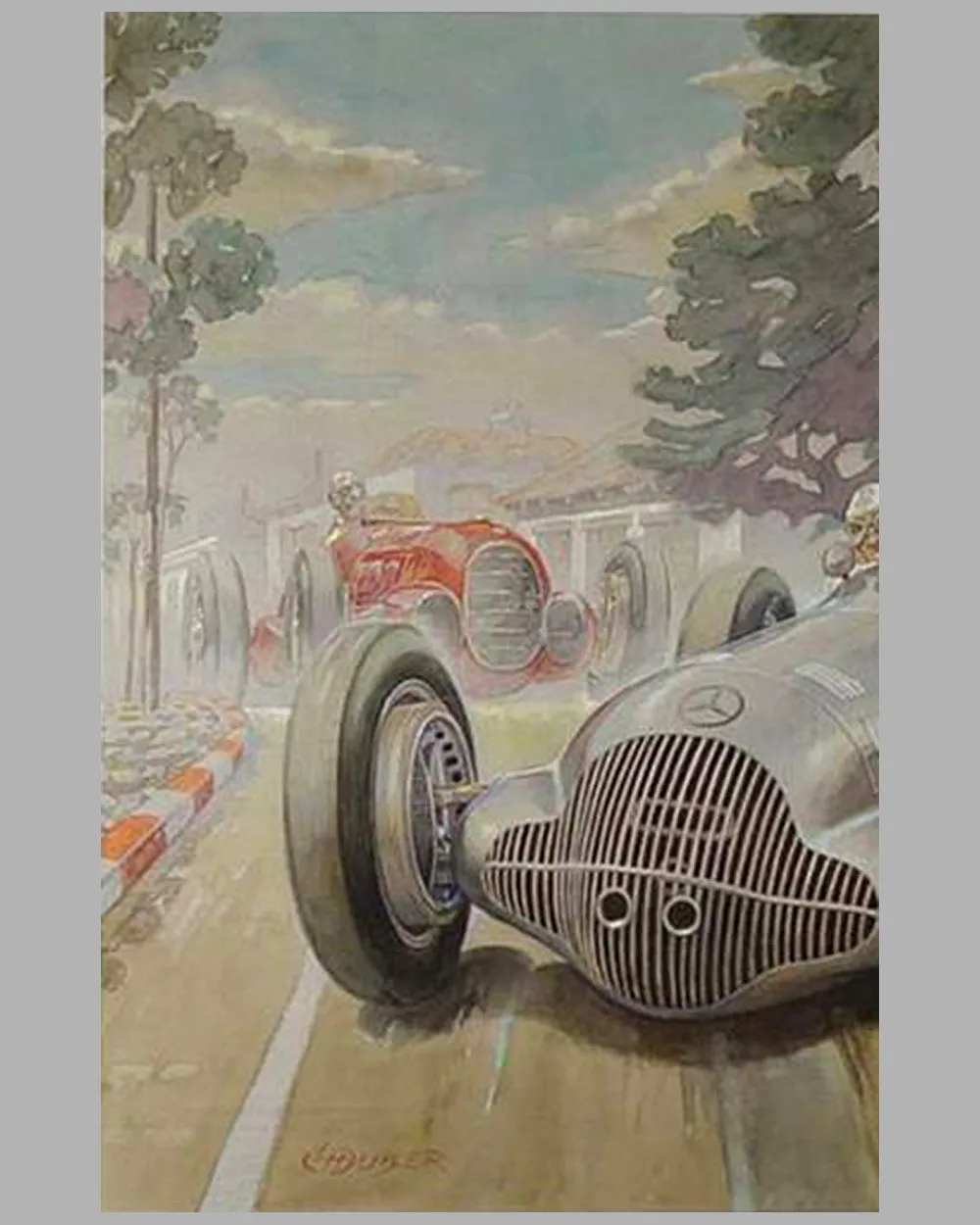 1938 Coppa Acerbo painting by Louis Huber