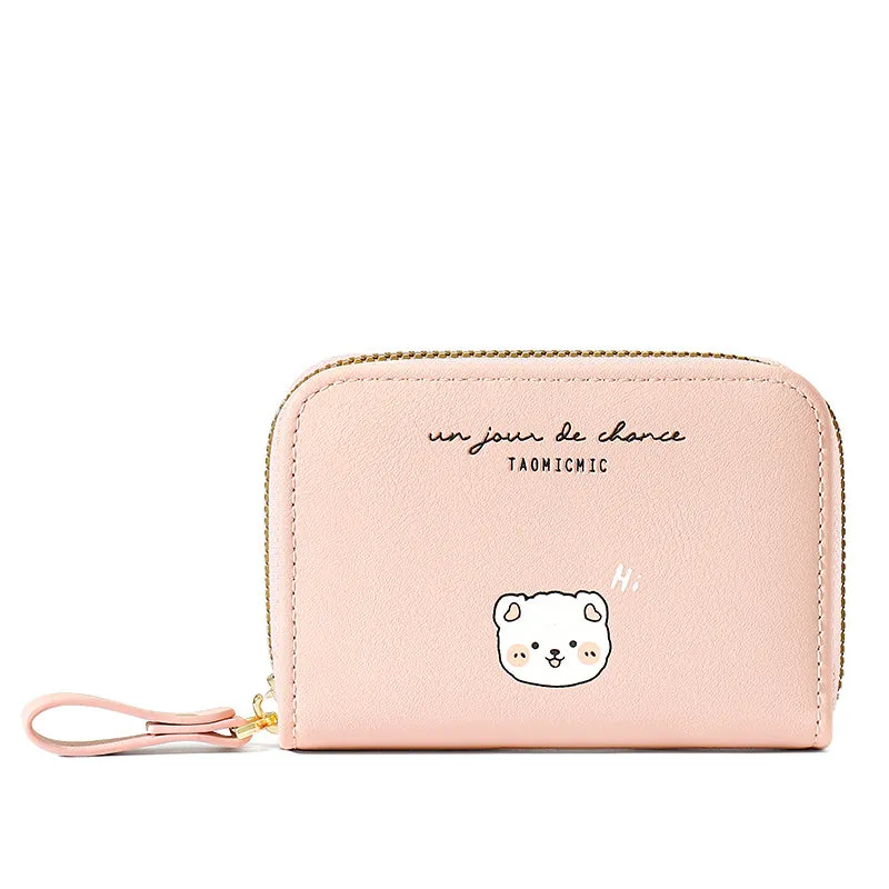 2024 New Japan and South Korea Cute Cartoon Card Holder Female Compact Mini Multi-Card Holder Card Case Student Zipper Coin Purse Fashion