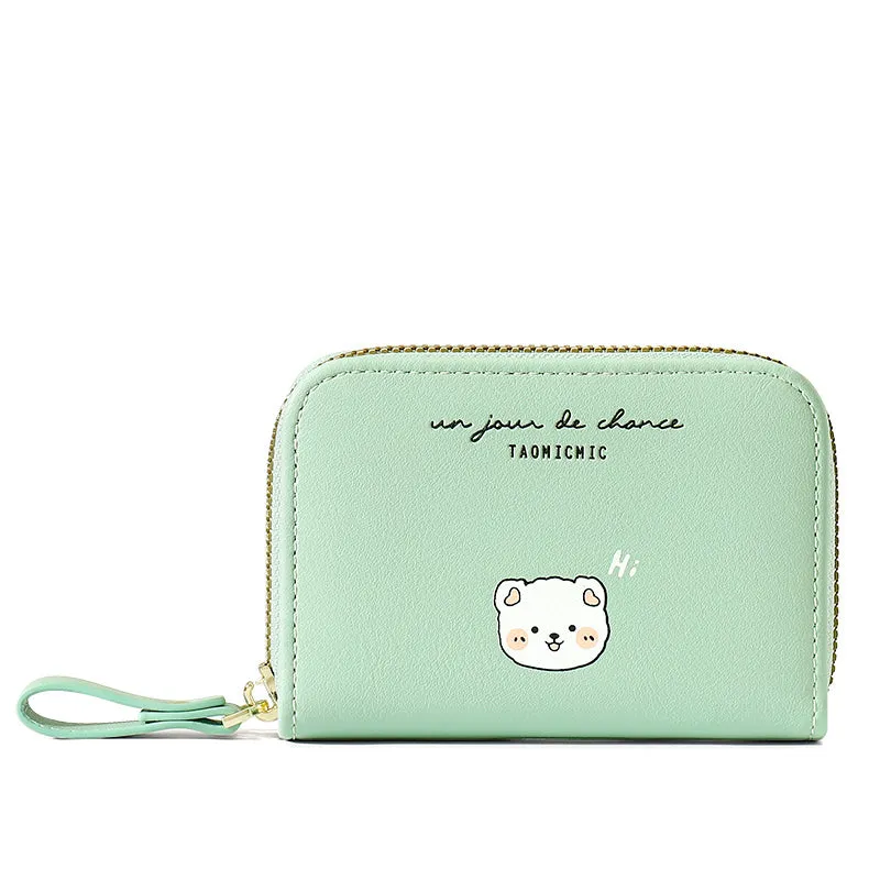 2024 New Japan and South Korea Cute Cartoon Card Holder Female Compact Mini Multi-Card Holder Card Case Student Zipper Coin Purse Fashion