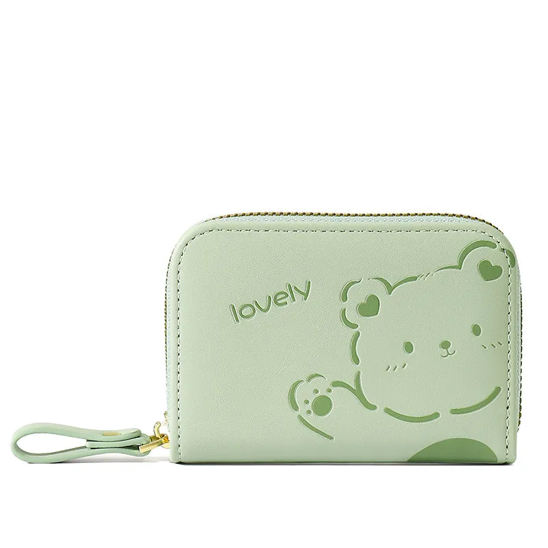 2024 New Japan and South Korea Cute Cartoon Card Holder Female Compact Mini Multi-Card Holder Card Case Student Zipper Coin Purse Fashion