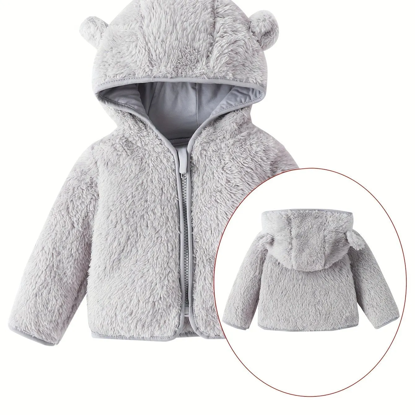 Adorable Fleece Jacket for Toddlers – Cute Bear Ears Hoodie for Girls & Boys | Warm Winter Teddy Coat