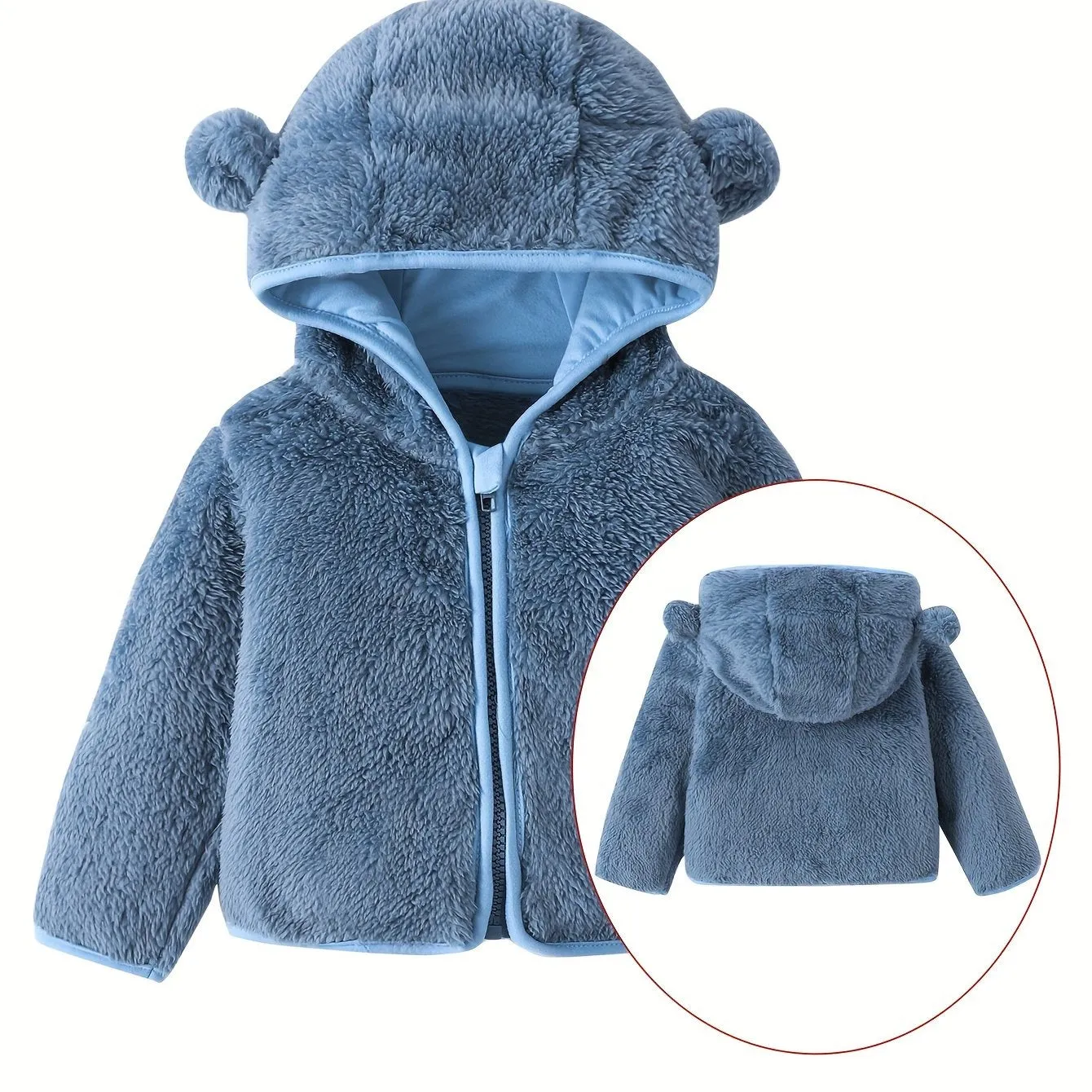 Adorable Fleece Jacket for Toddlers – Cute Bear Ears Hoodie for Girls & Boys | Warm Winter Teddy Coat