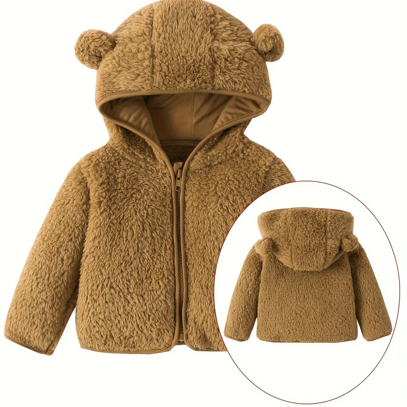 Adorable Fleece Jacket for Toddlers – Cute Bear Ears Hoodie for Girls & Boys | Warm Winter Teddy Coat