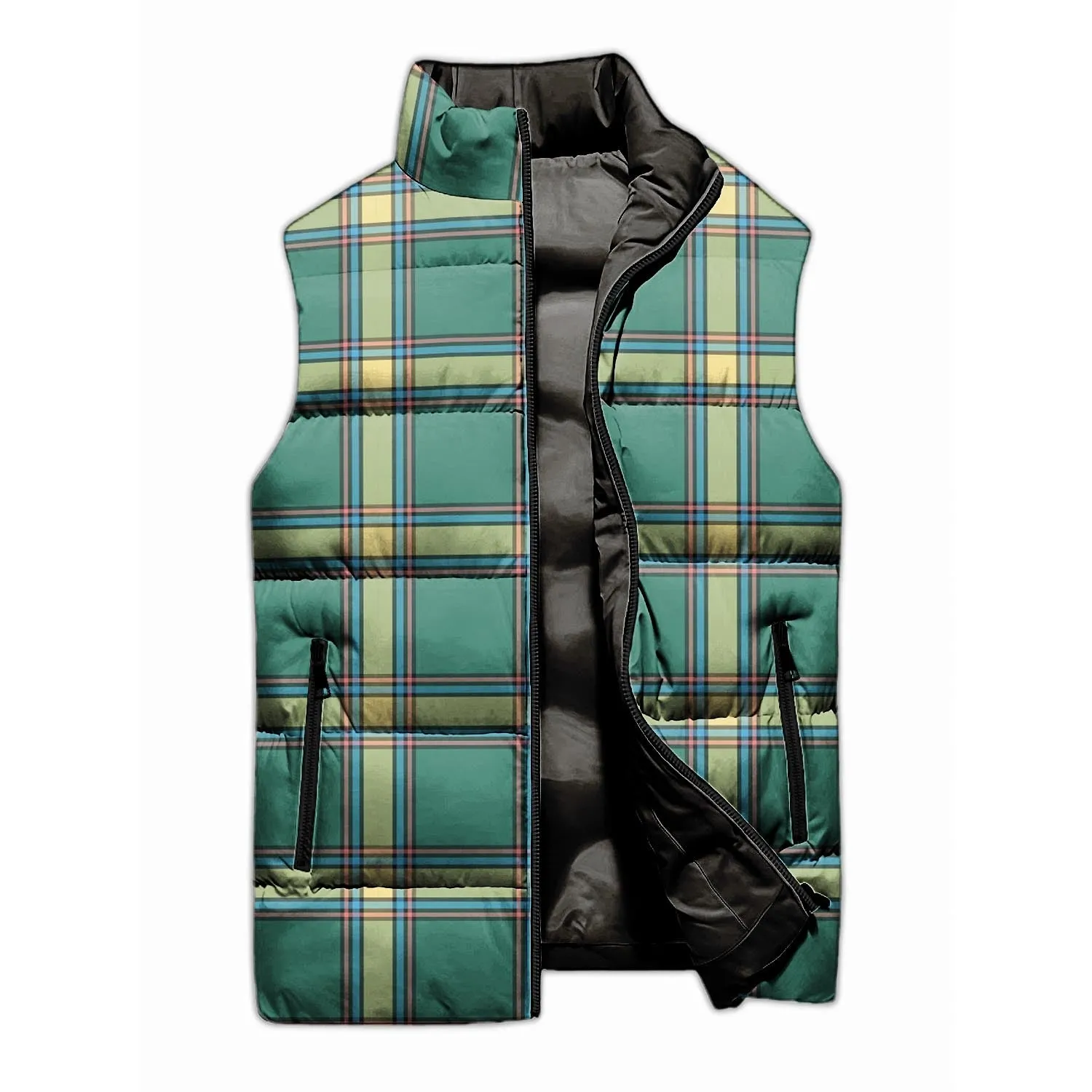 Alberta Province Canada Tartan Sleeveless Puffer Jacket