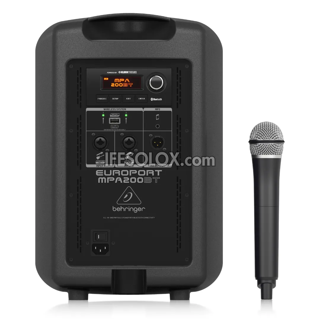 Behringer EUROPORT MPA200BT Active 8" PA Loudspeaker System with Bluetooth, Wireless Microphone and Battery - Brand New