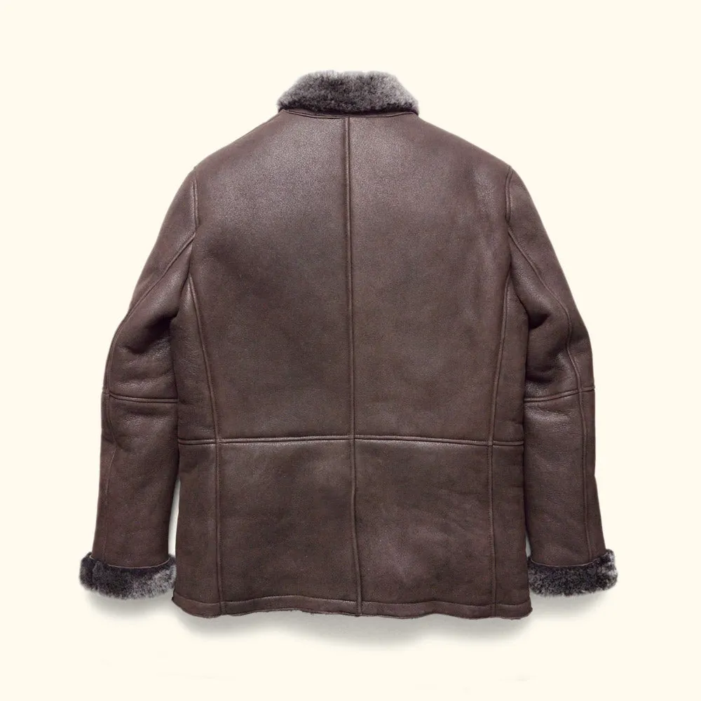 Big Sky Shearling Leather Blazer | Espresso Brown