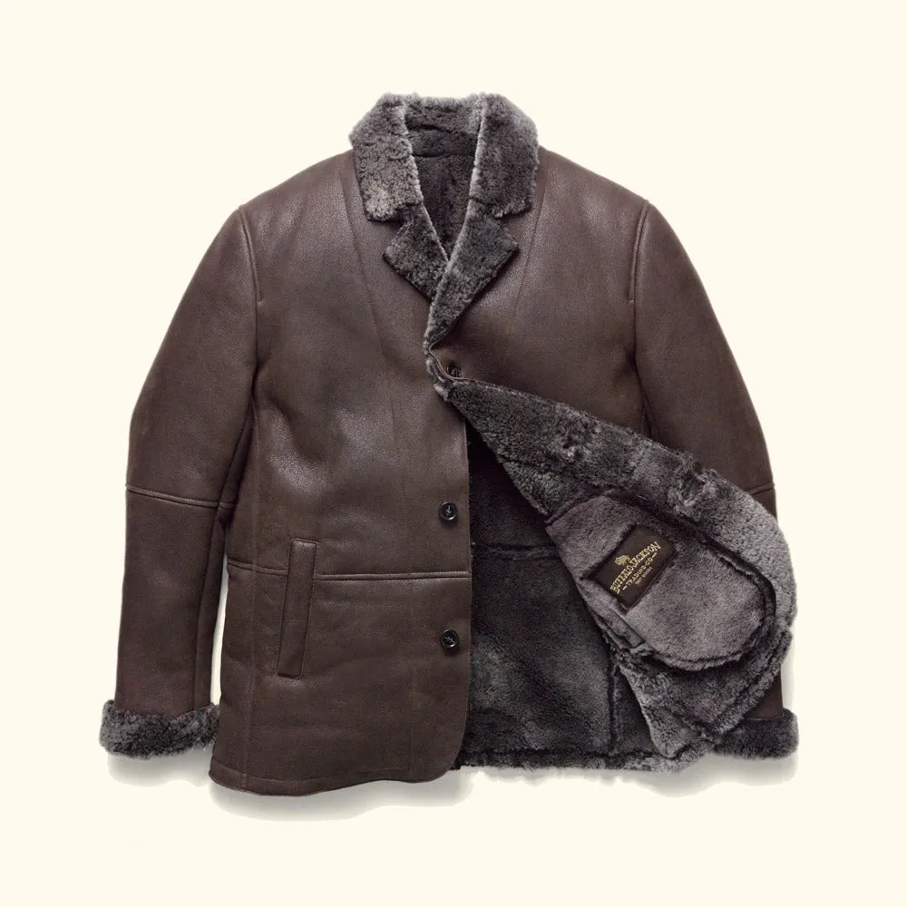 Big Sky Shearling Leather Blazer | Espresso Brown