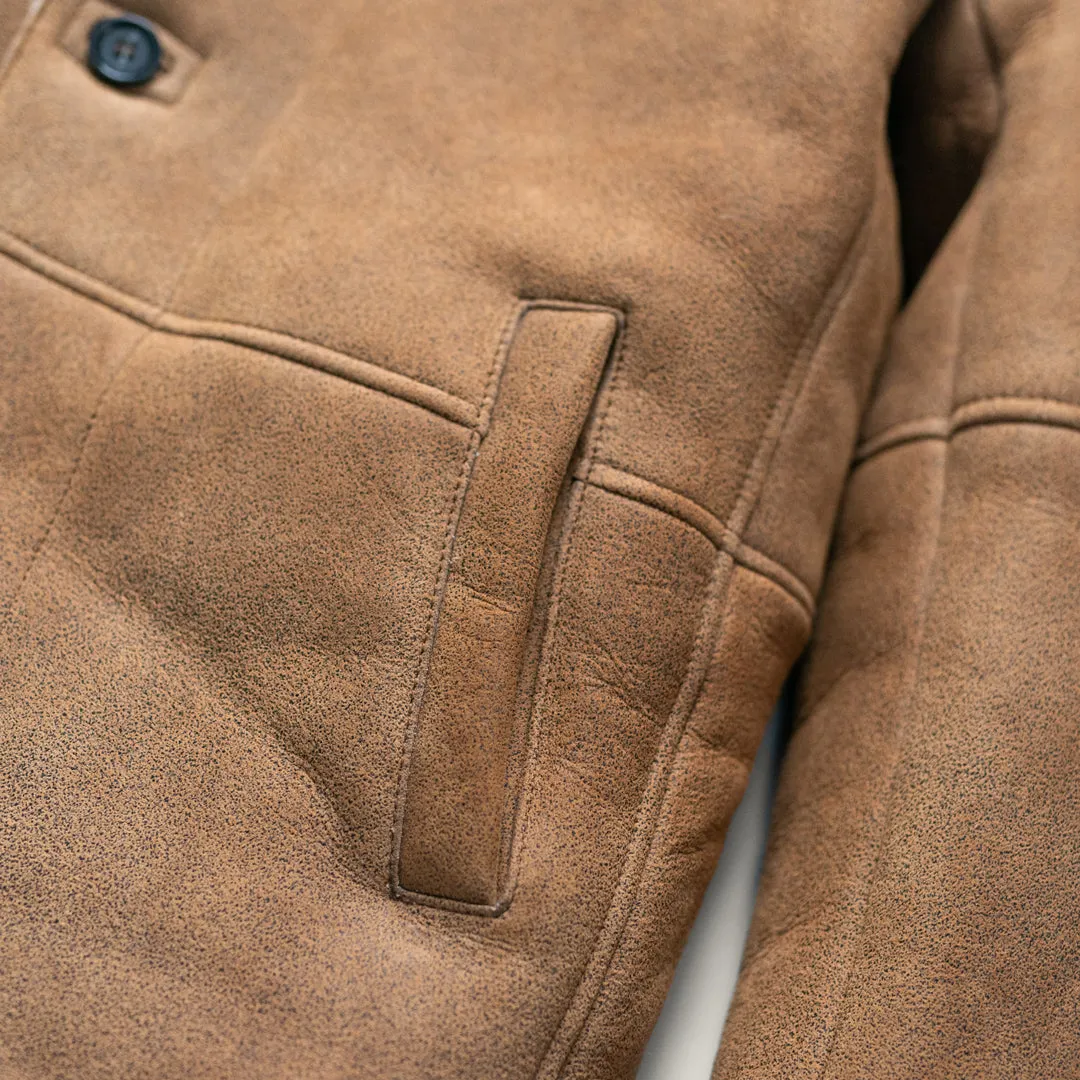 Big Sky Shearling Leather Blazer | Sandstone Brown