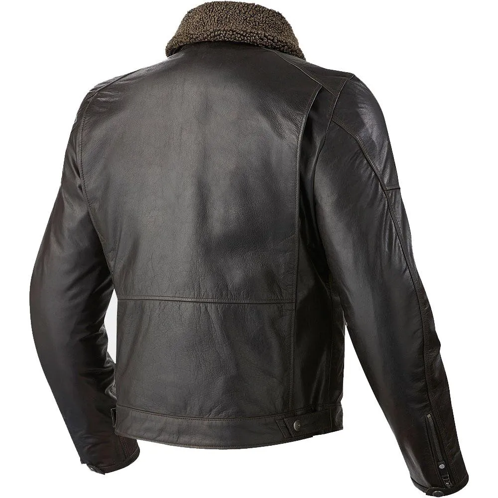 Black Shearling Leather Motorbike Jacket