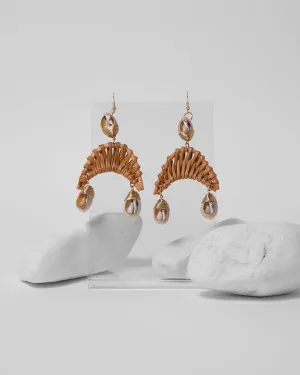 BOHEMIAN DROP RATTAN HANDMADE EARRINGS 2161 - حلق