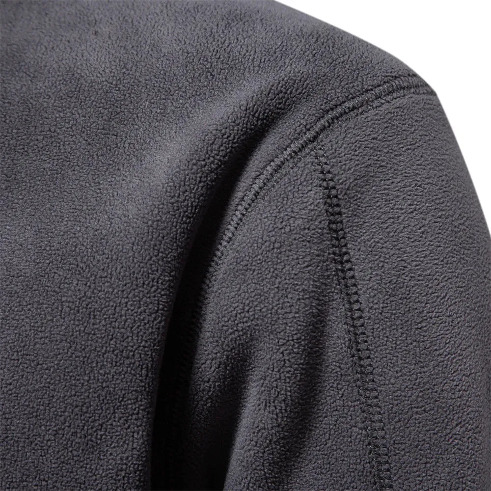 Brand Quality Thicken Warm Fleece Jacket for Men Zipper Neck Pullover Men's Sweatshirt Soft Shell Mens Jacket