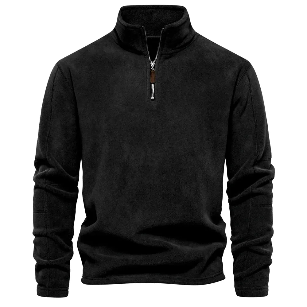 Brand Quality Thicken Warm Fleece Jacket for Men Zipper Neck Pullover Men's Sweatshirt Soft Shell Mens Jacket