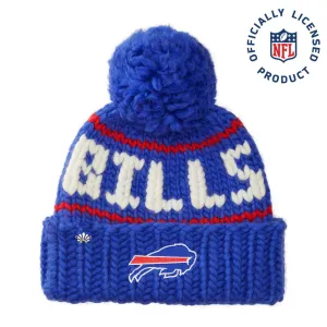 BUFFALO BILLS LELE SADOUGHI X NFL ROYAL BLUE BEANIE YARN POM