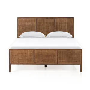 Caned Mano Bed, Brown Wash