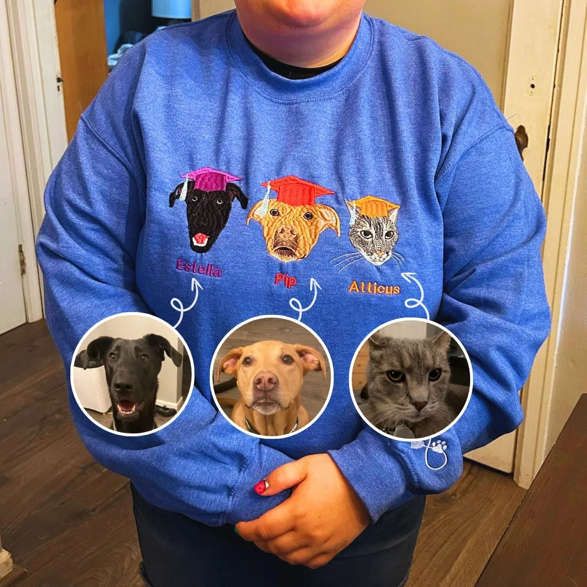 Catahoula Sweatshirt or Hoodie, Custom Embroidered Gift from Photo Name