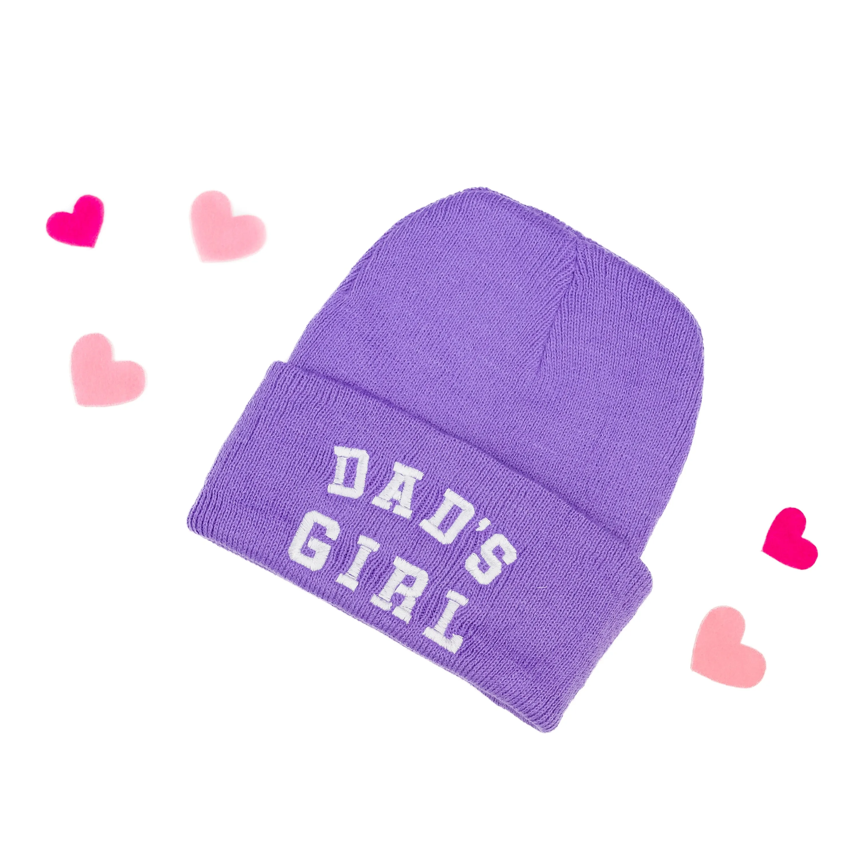 Child Beanie - Dad's Girl - Purple w/ White