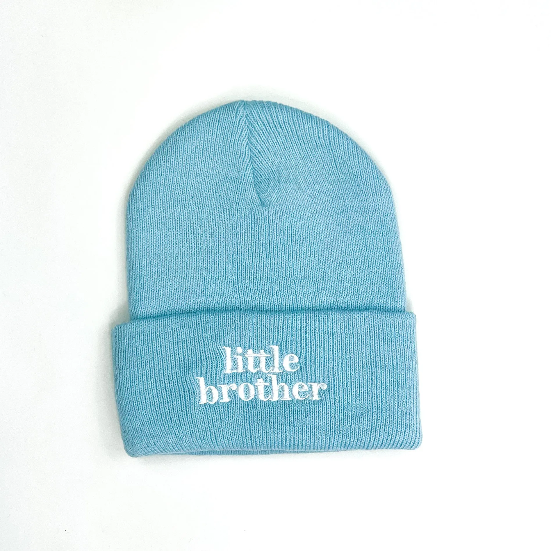 Child Beanie - Little Brother - Baby Blue w/ White