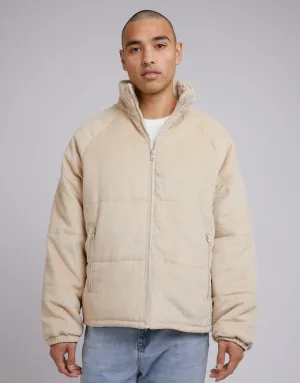 Cord Puffer Jacket Tan