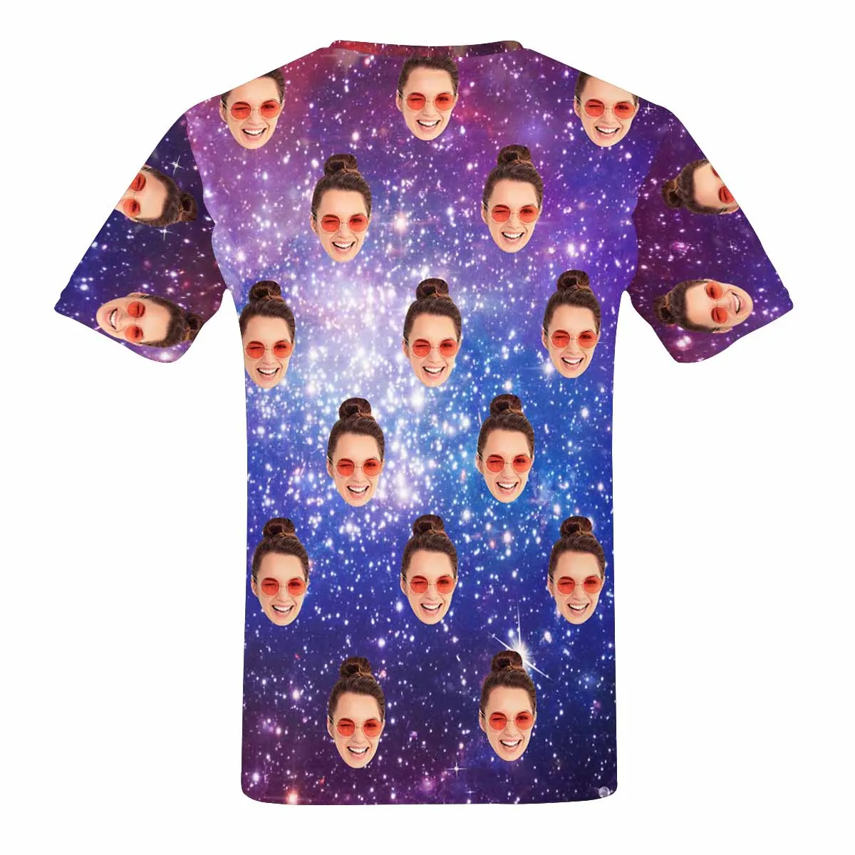 Custom Face Starry Sky Men's T-shirt