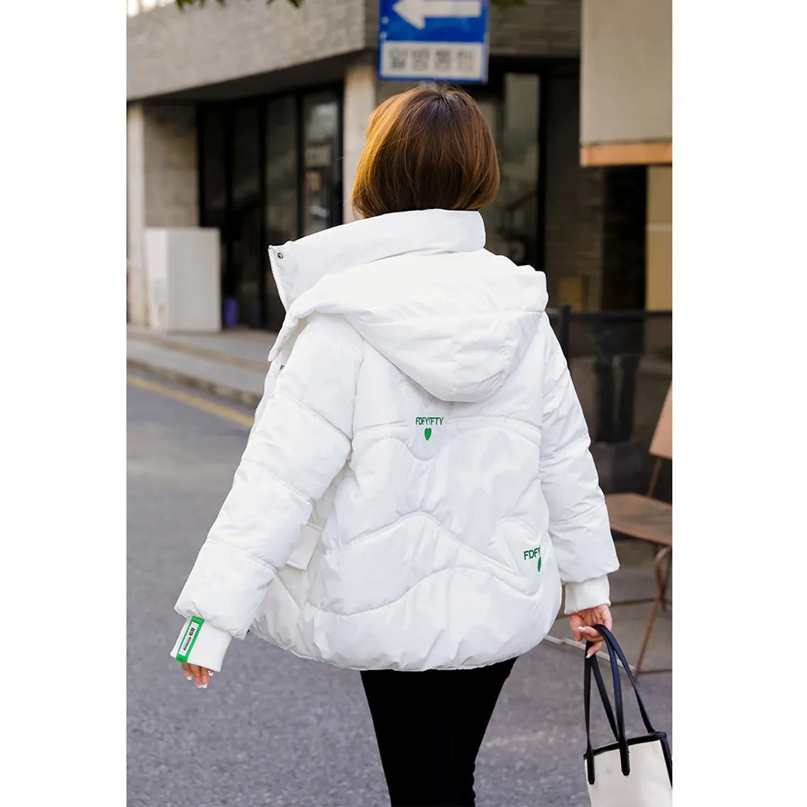 Elastic Banded Cuff Puffer Jacket