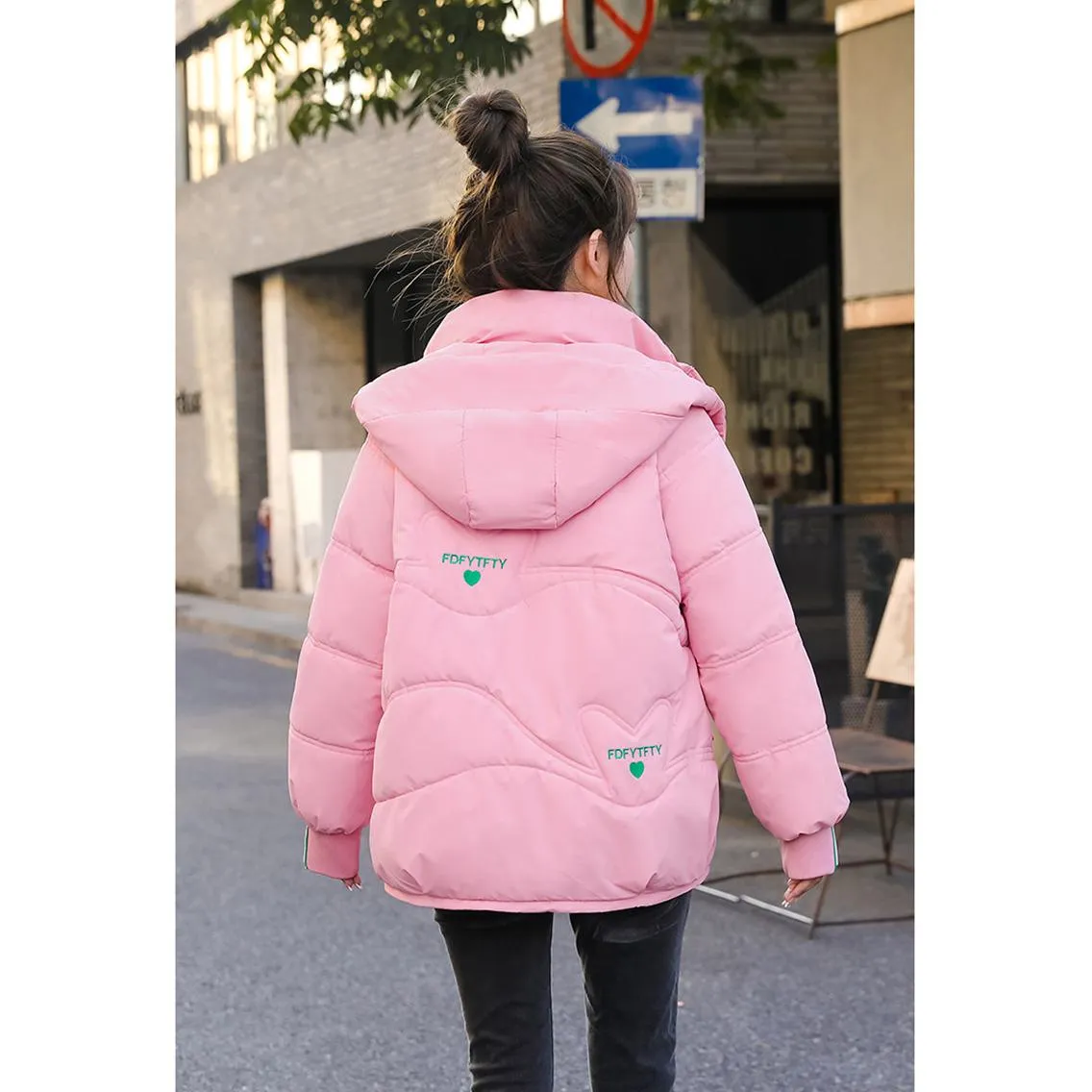 Elastic Banded Cuff Puffer Jacket