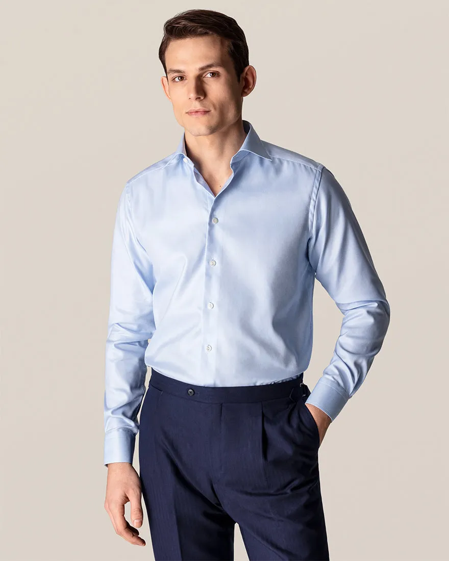 ETON 31007951122 BLUE TEXTURED TWILL SLIM SC SHIRT