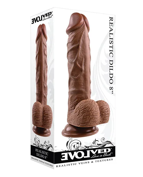 Evolved 8 Realistic Dildo w/Balls - Dark