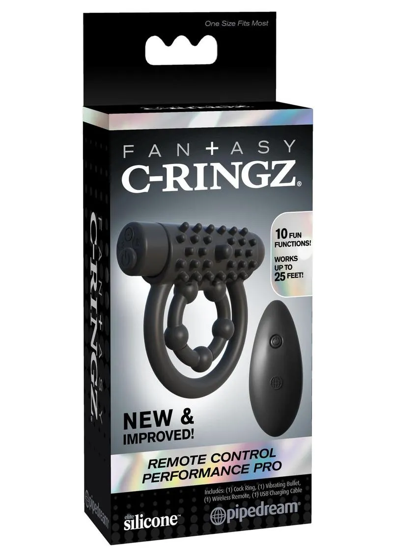 Fantasy C-Ringz Silicone Rechargeable Performance Pro Cock Ring with Remote Control