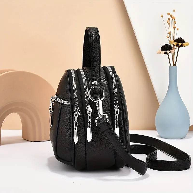 Fashion Mini Crossbody Bag - Stylish & Versatile Multi-Layer Shoulder Bag for Women - Compact, Organized & Chic Everyday Purse