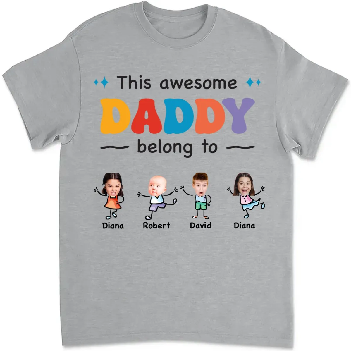 Father - This Awesome Daddy Belongs To - Personalized Unisex T-shirt