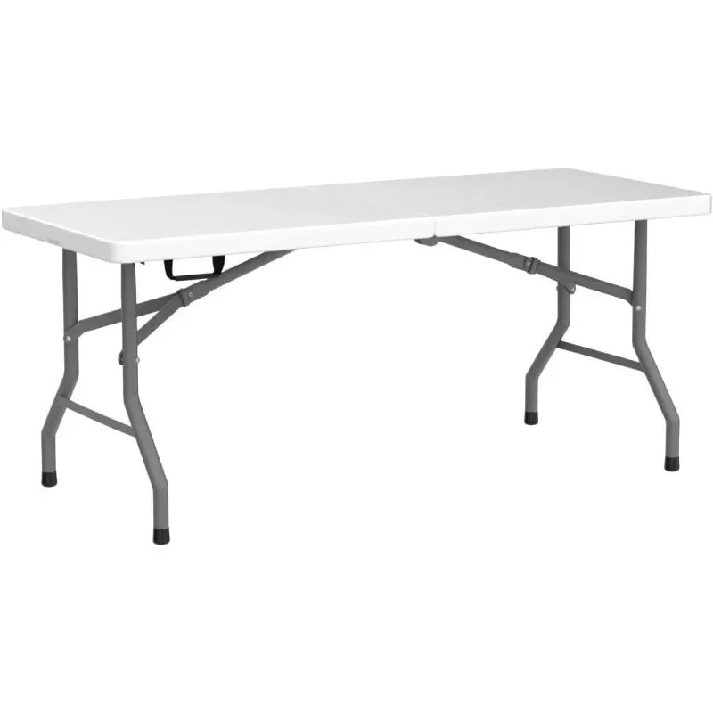 Folding Half Portable Foldable Table for Parties Backyard Events (White, 6 FT 70 * 29) (White, 6 FT)