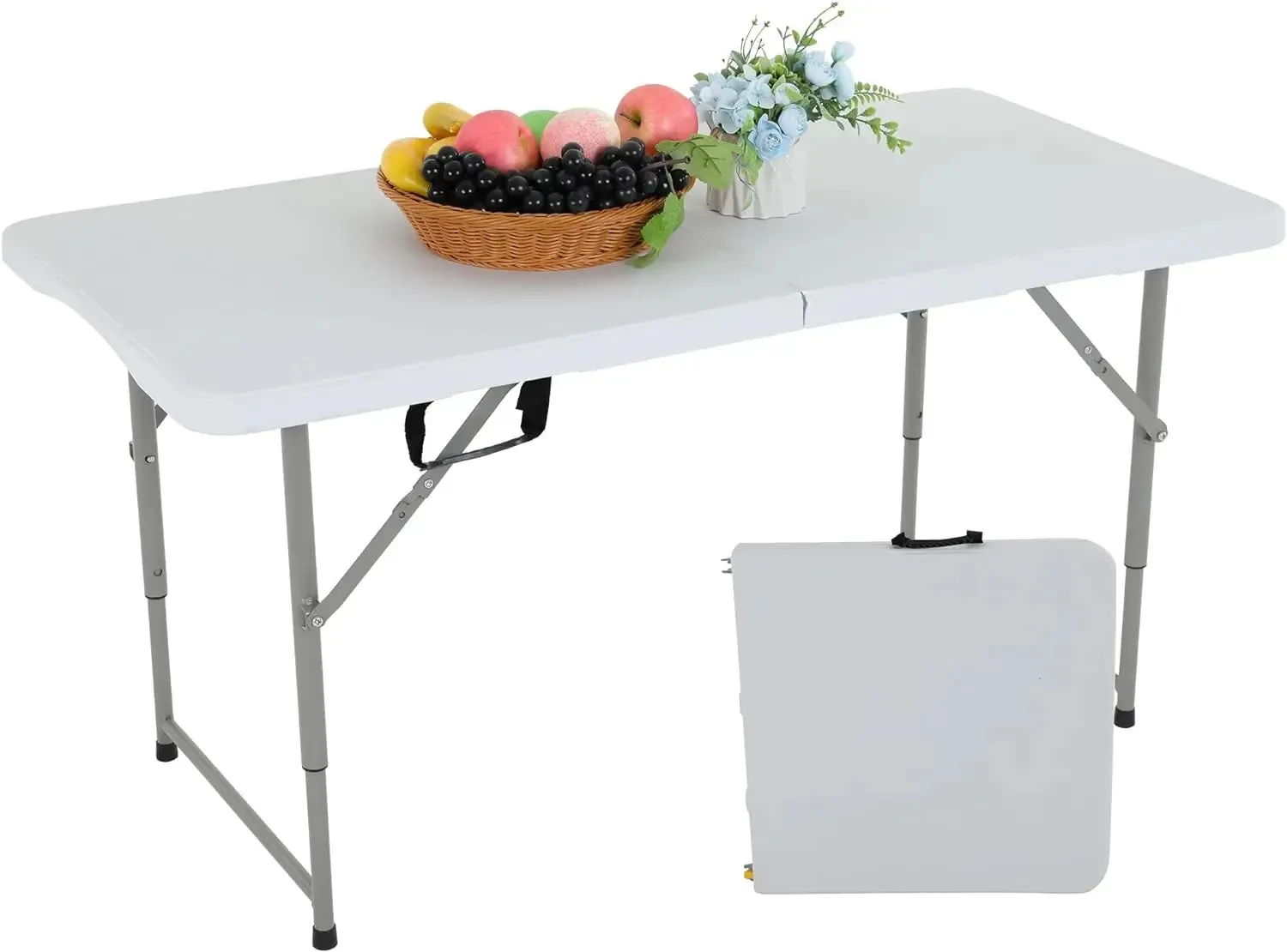 Folding Half Portable Foldable Table for Parties Backyard Events (White, 6 FT 70 * 29) (White, 6 FT)