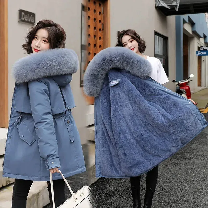 Jacket Women, Long Coat Wool Liner Hooded.