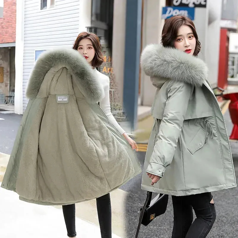 Jacket Women, Long Coat Wool Liner Hooded.