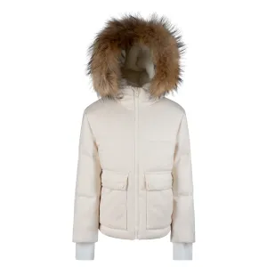 Kids Wool Look Coat - Off White – Manteau Jr