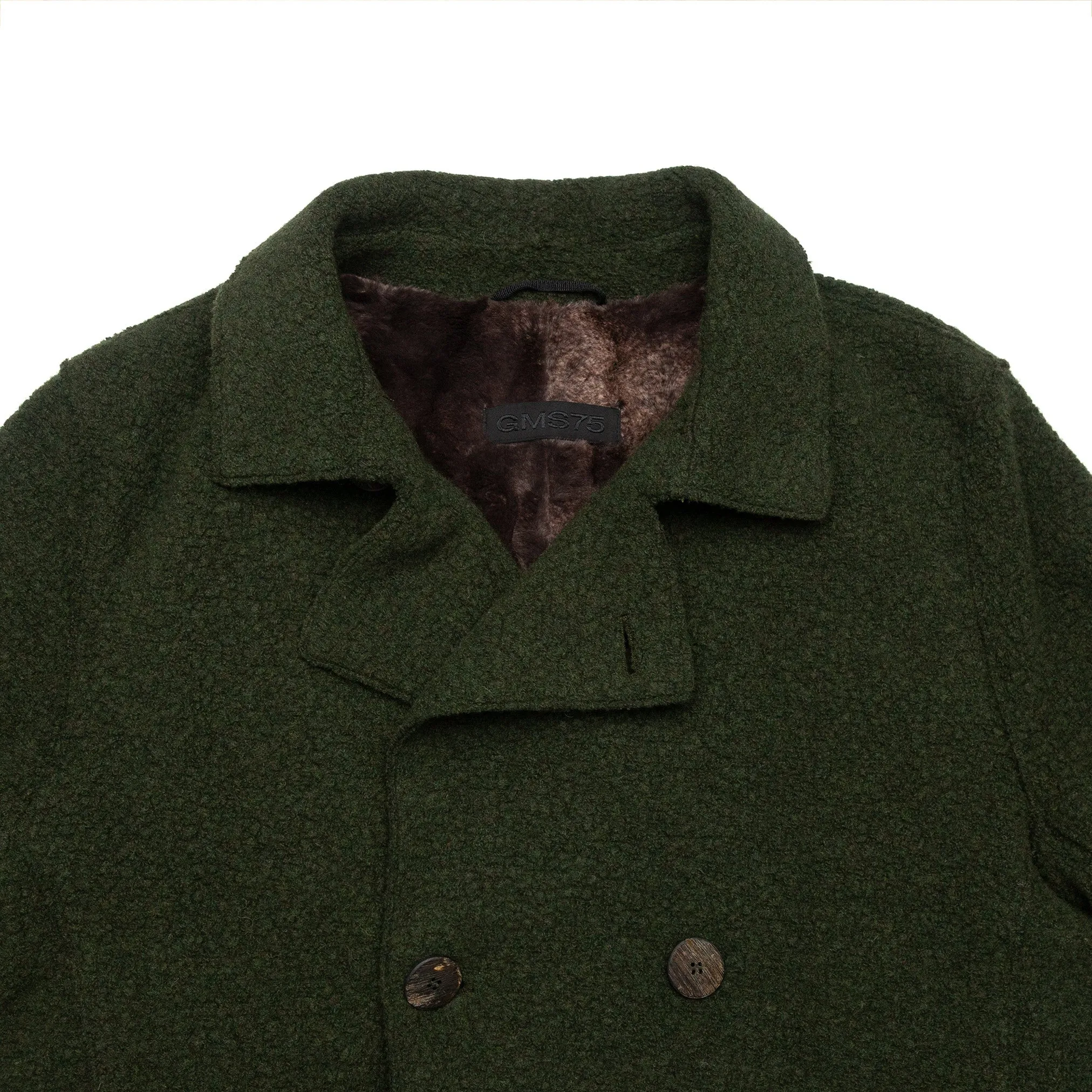 Lined Double Breasted Coat in Forest Green