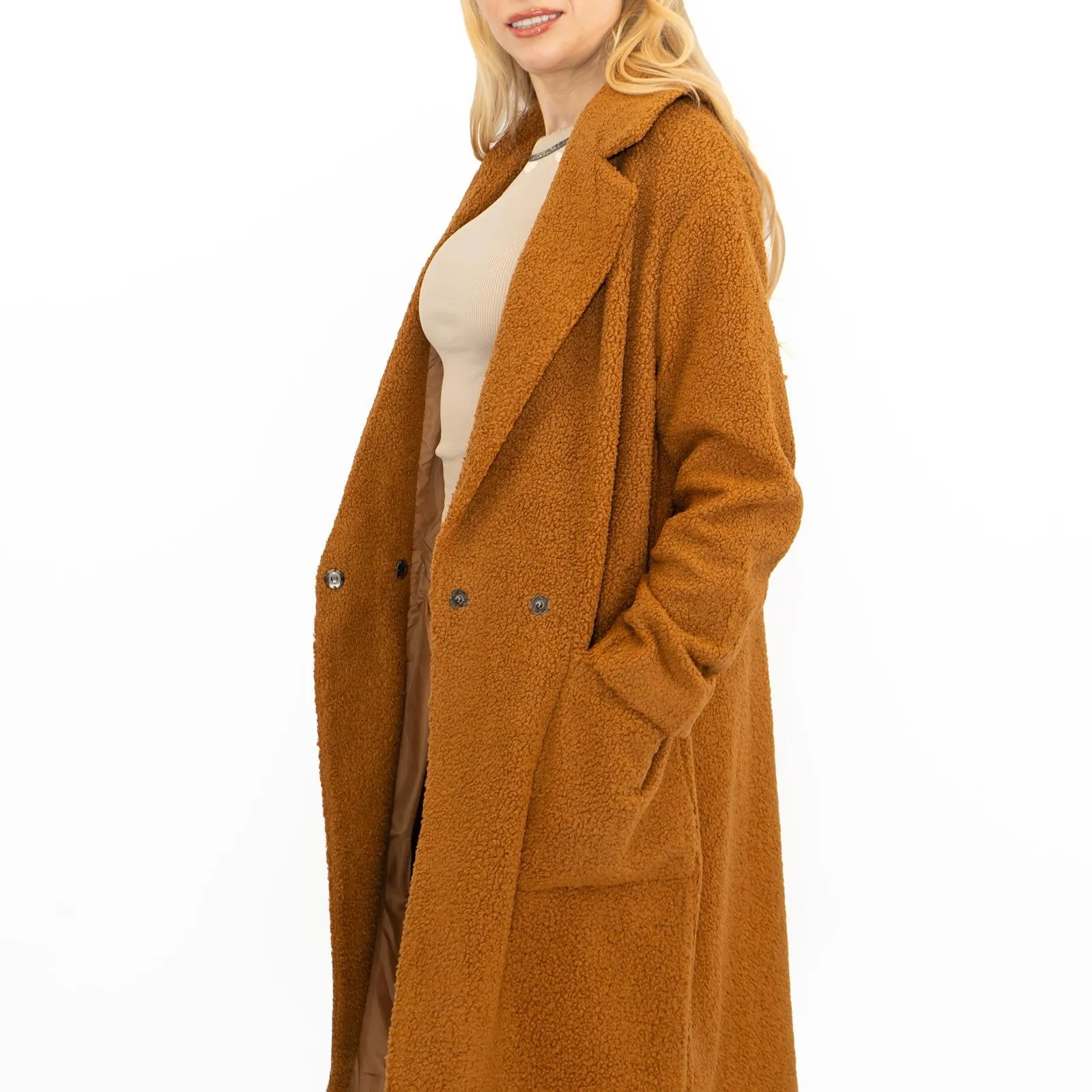 Marks & Spencer Womens Coat Teddy Bear Boucle