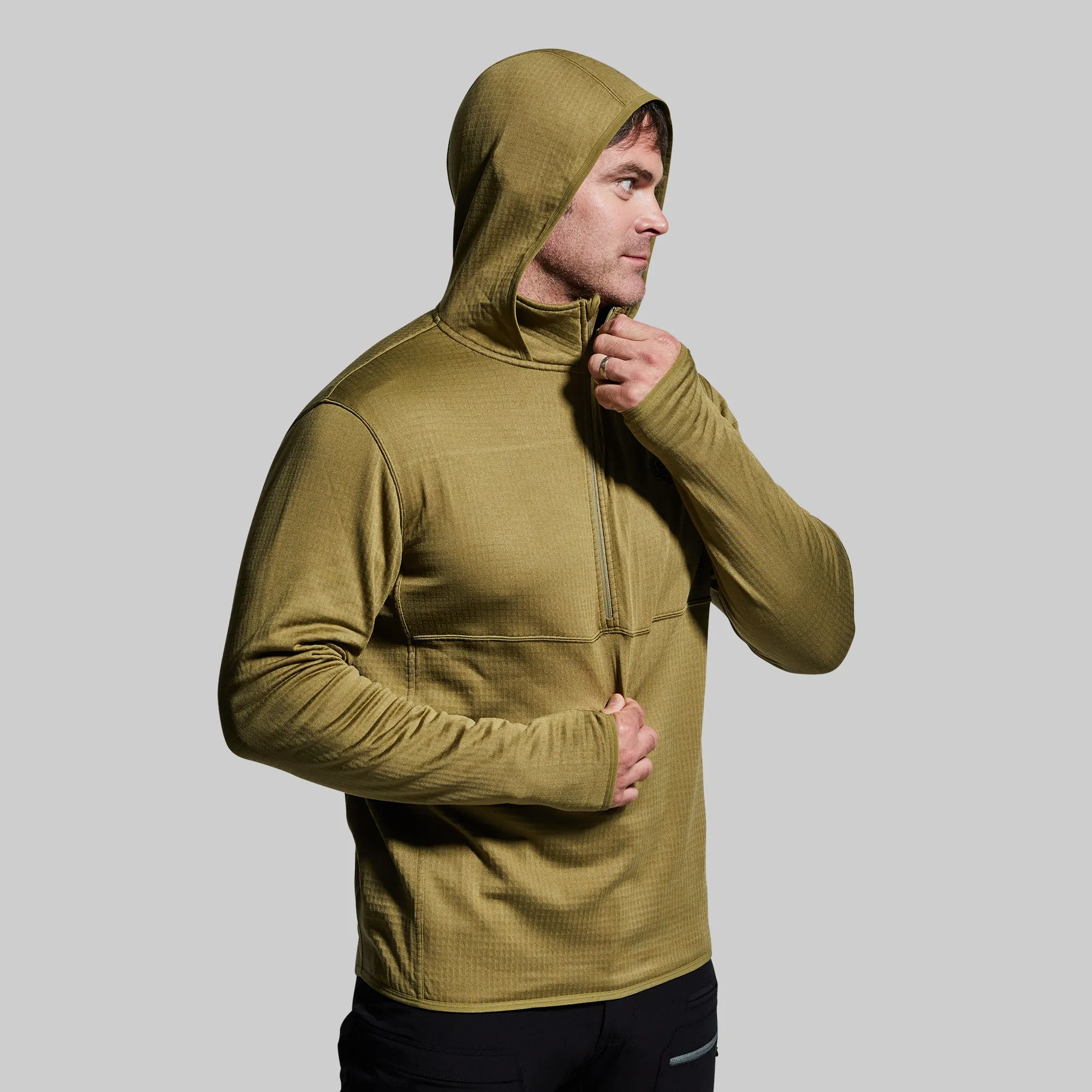 Men's Quiver Half Zip Hoodie (Deep Moss)