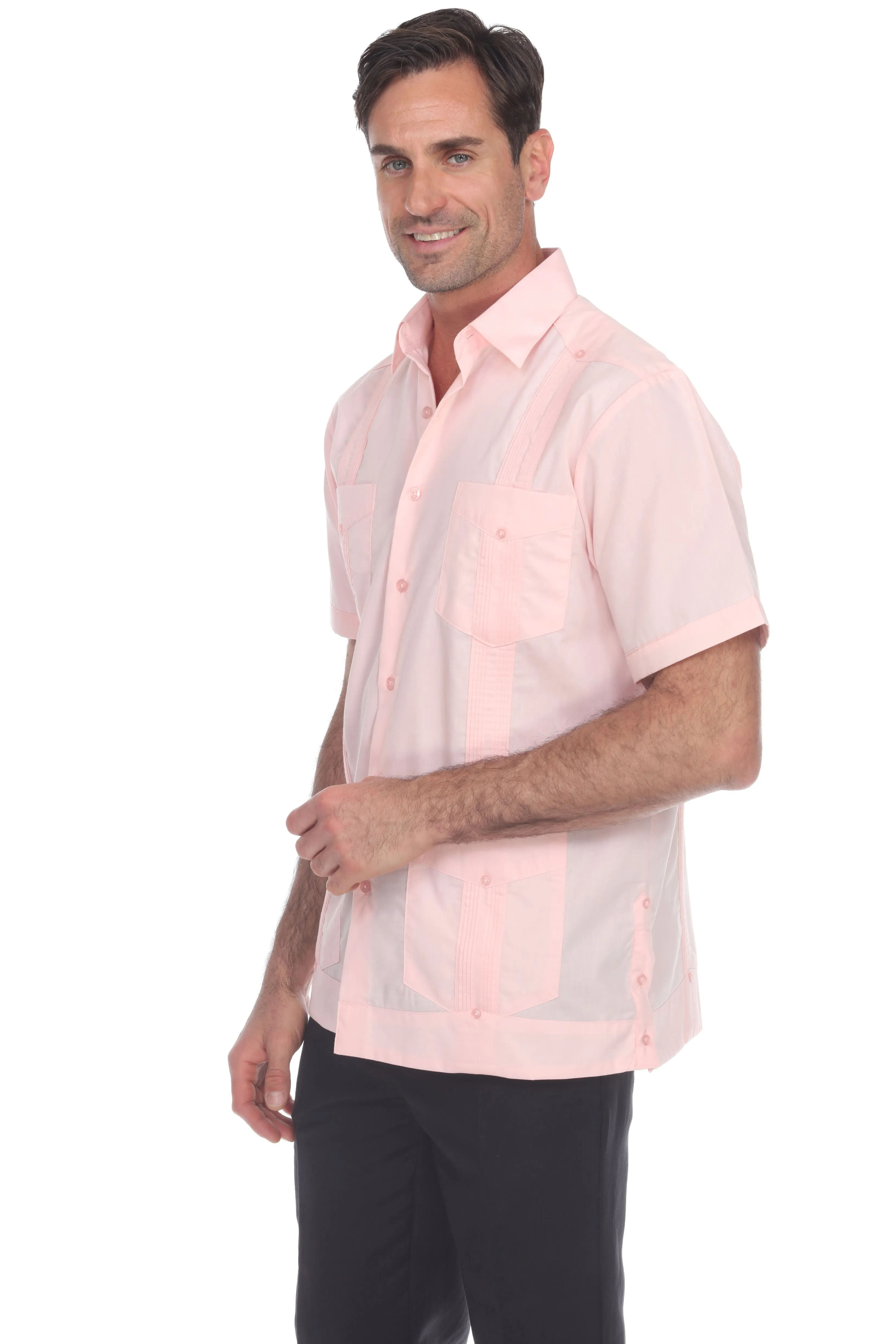 Mojito Collection Guayabera Shirt Classic Poly Cotton Blend Short Sleeve