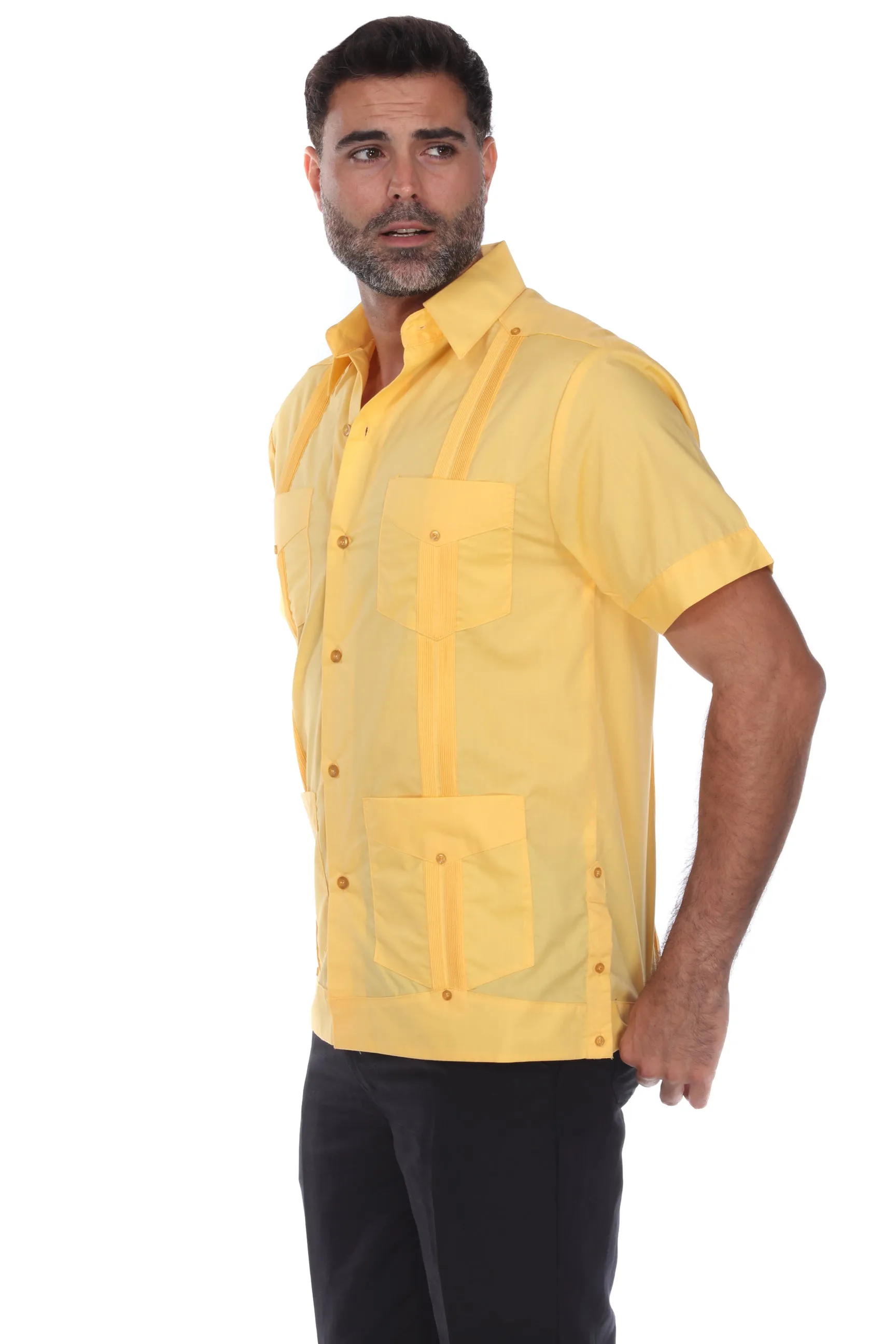 Mojito Collection Guayabera Shirt Classic Poly Cotton Blend Short Sleeve