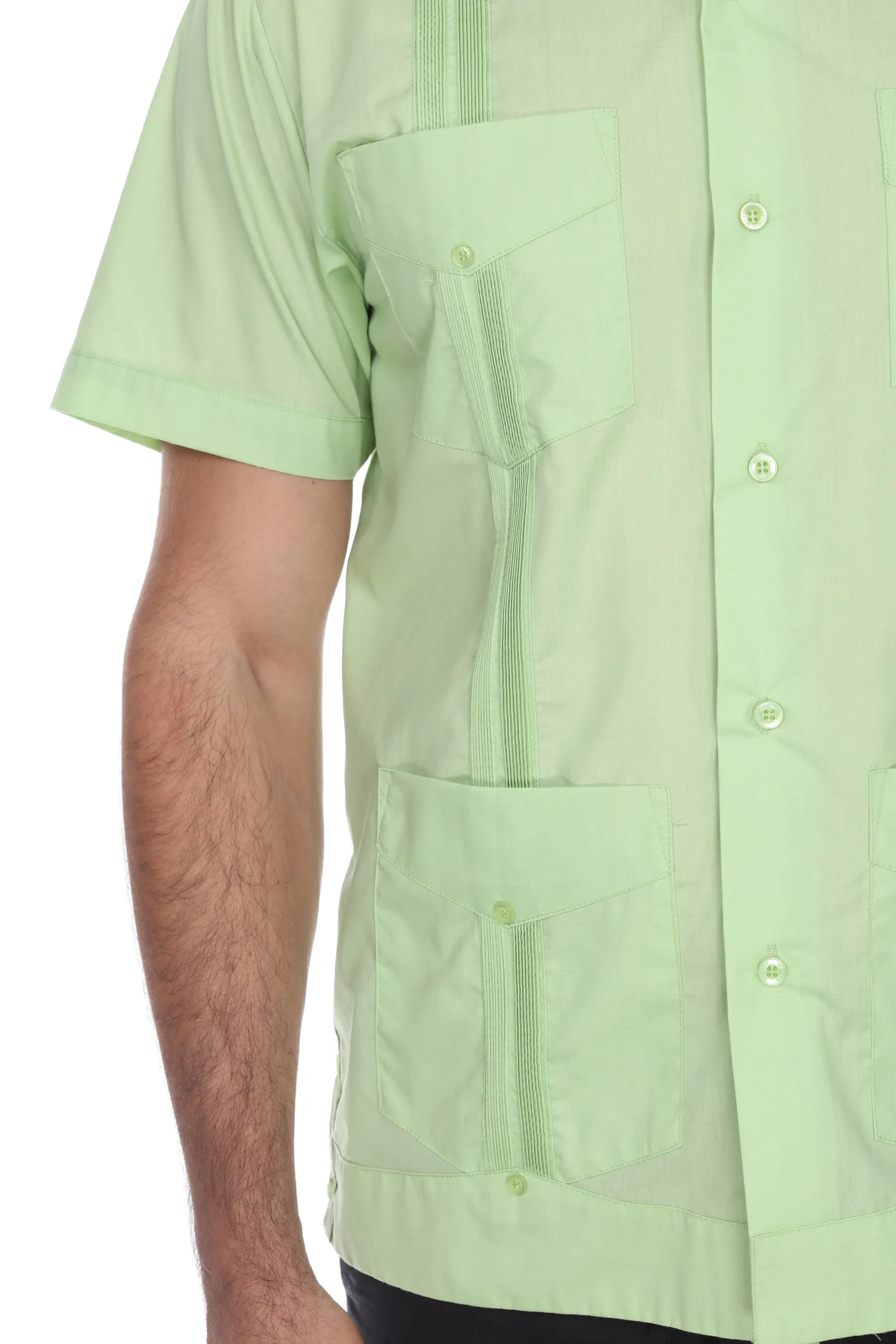 Mojito Collection Guayabera Shirt Classic Poly Cotton Blend Short Sleeve