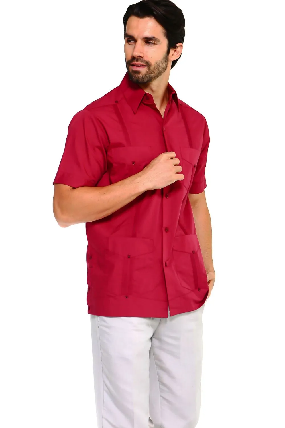 Mojito Collection Guayabera Shirt Classic Poly Cotton Blend Short Sleeve