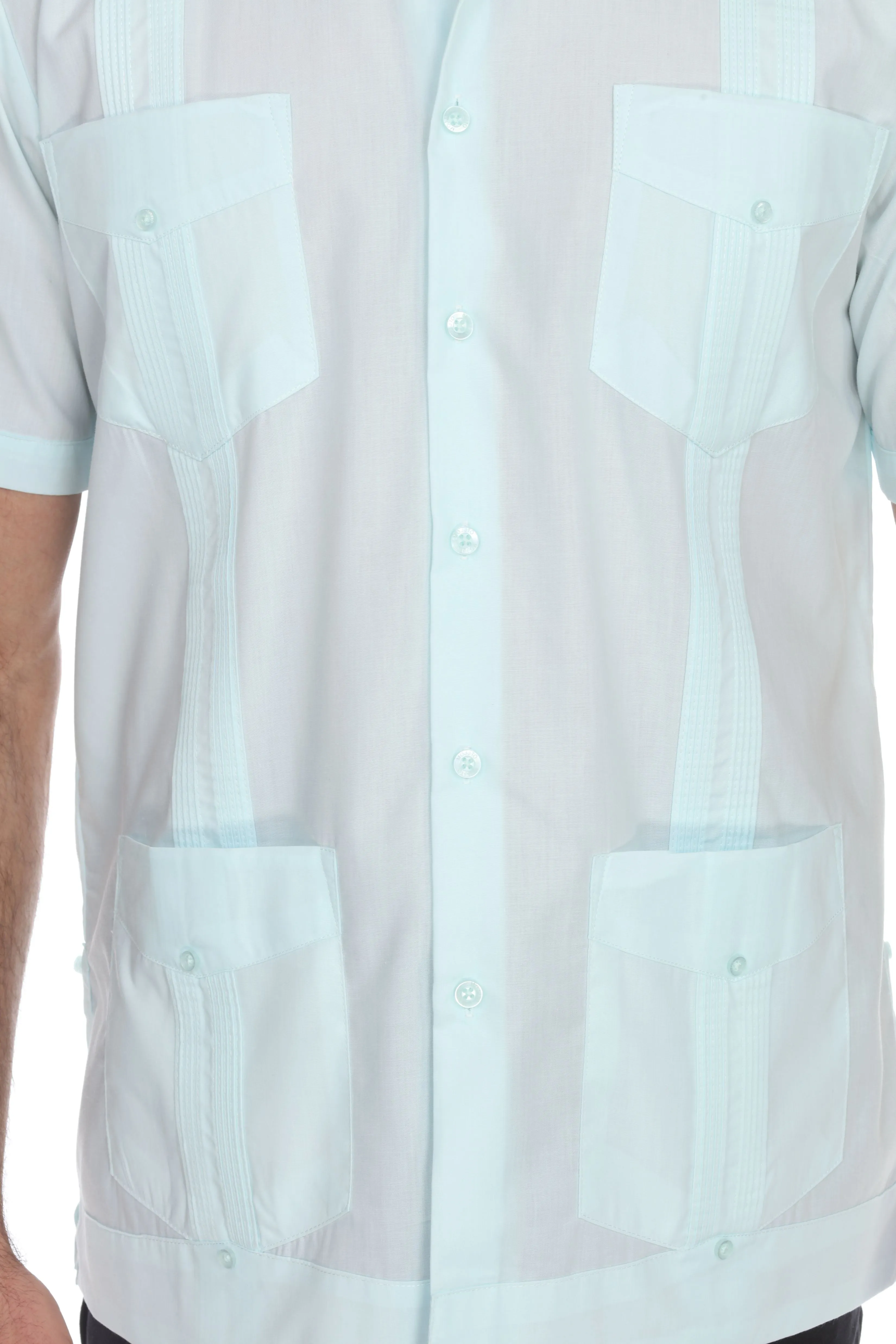 Mojito Collection Guayabera Shirt Classic Poly Cotton Blend Short Sleeve