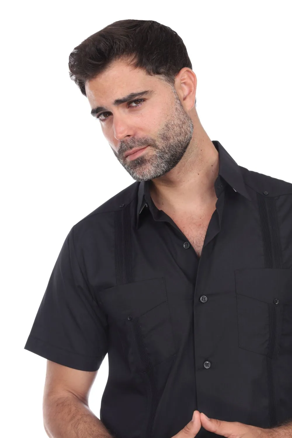 Mojito Collection Guayabera Shirt Classic Poly Cotton Blend Short Sleeve