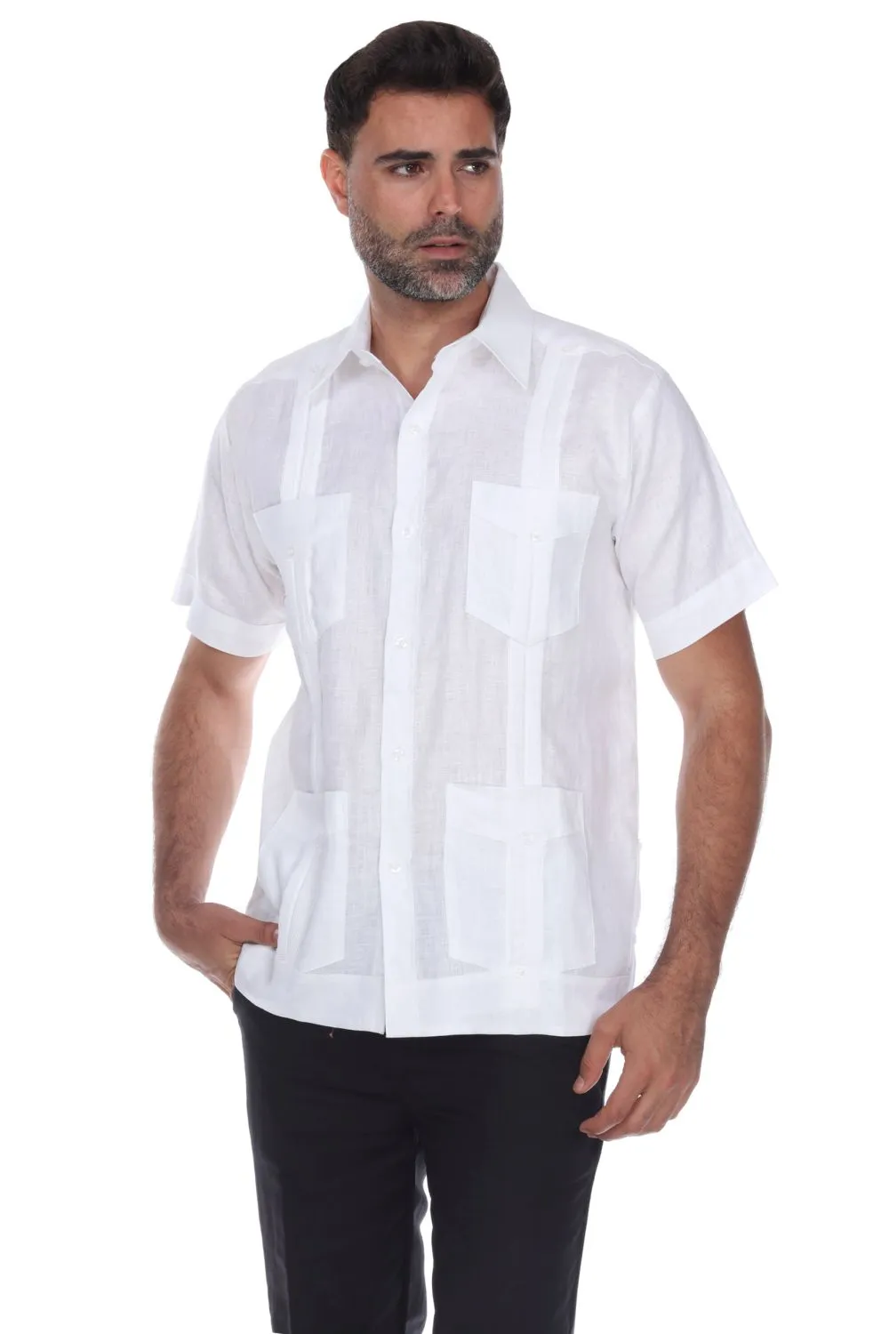 Mojito Collection Guayabera Shirt Classic Poly Cotton Blend Short Sleeve