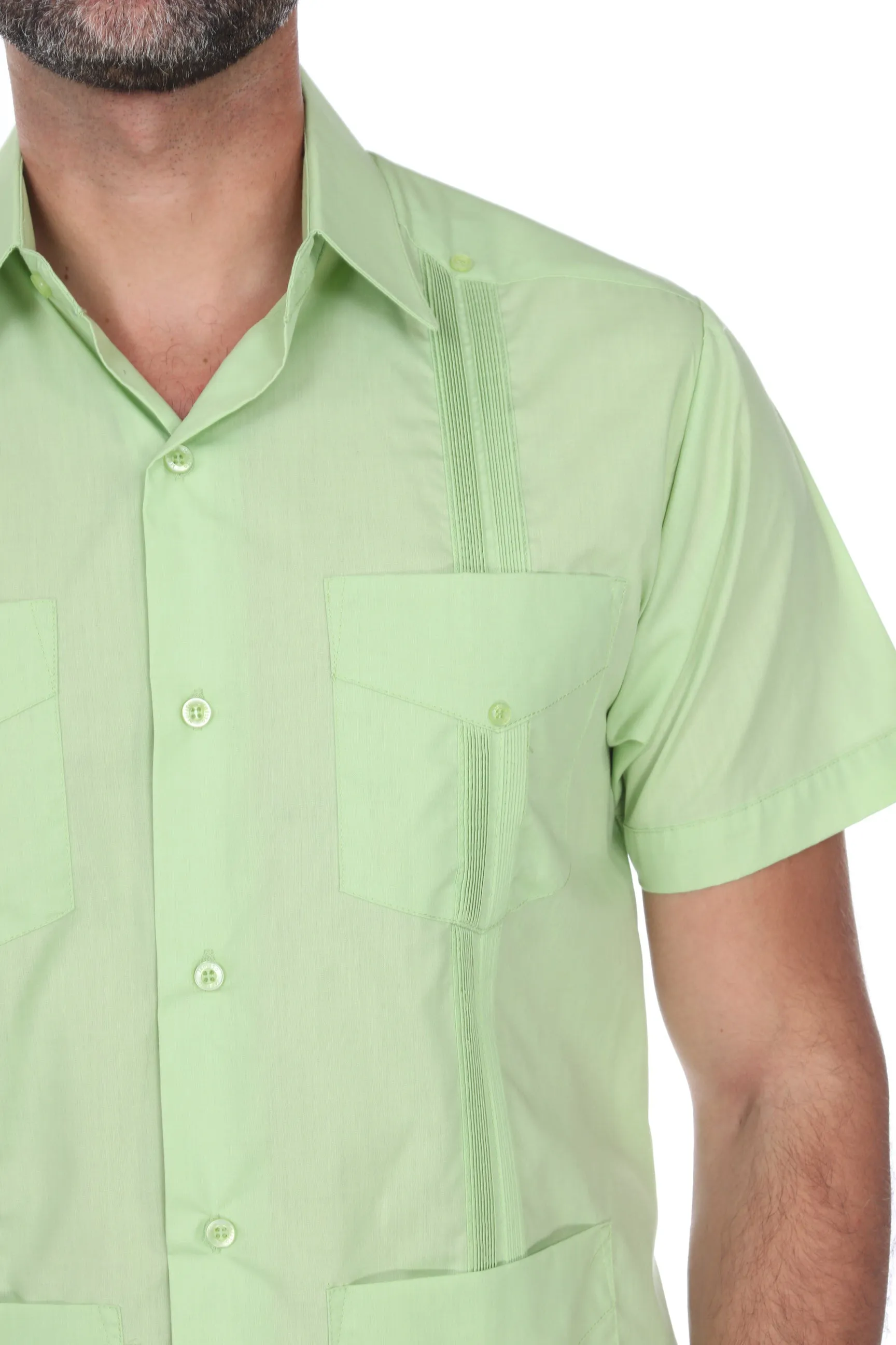 Mojito Collection Guayabera Shirt Classic Poly Cotton Blend Short Sleeve