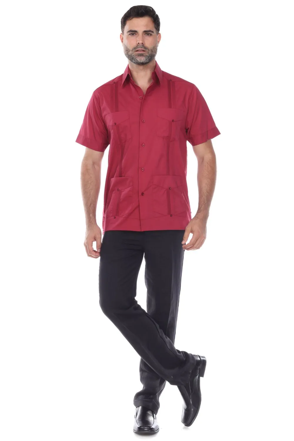 Mojito Collection Guayabera Shirt Classic Poly Cotton Blend Short Sleeve