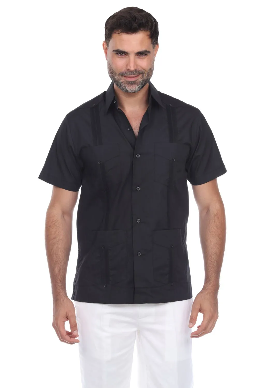 Mojito Collection Guayabera Shirt Classic Poly Cotton Blend Short Sleeve