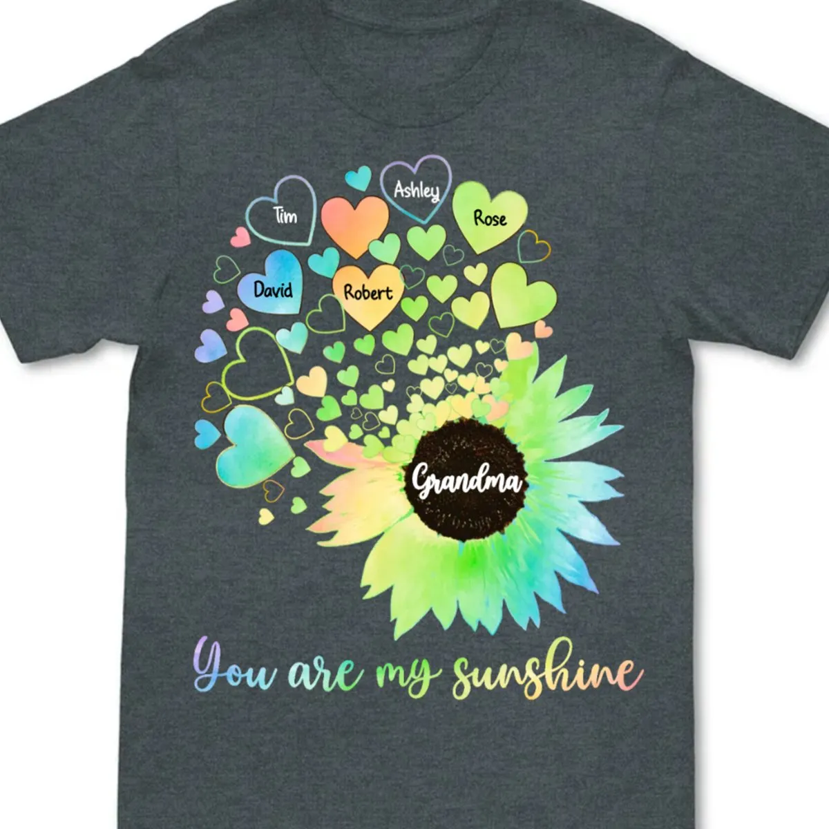 Mother - You are My Sunshine - Personalized Black Unisex T-Shirt