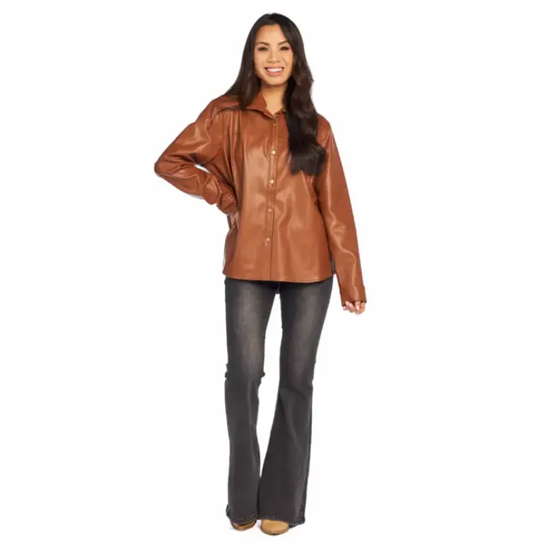 Mudpie Salem Faux Leather Shacket